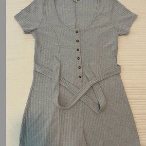 American Eagle Baby Blue Button Romper
